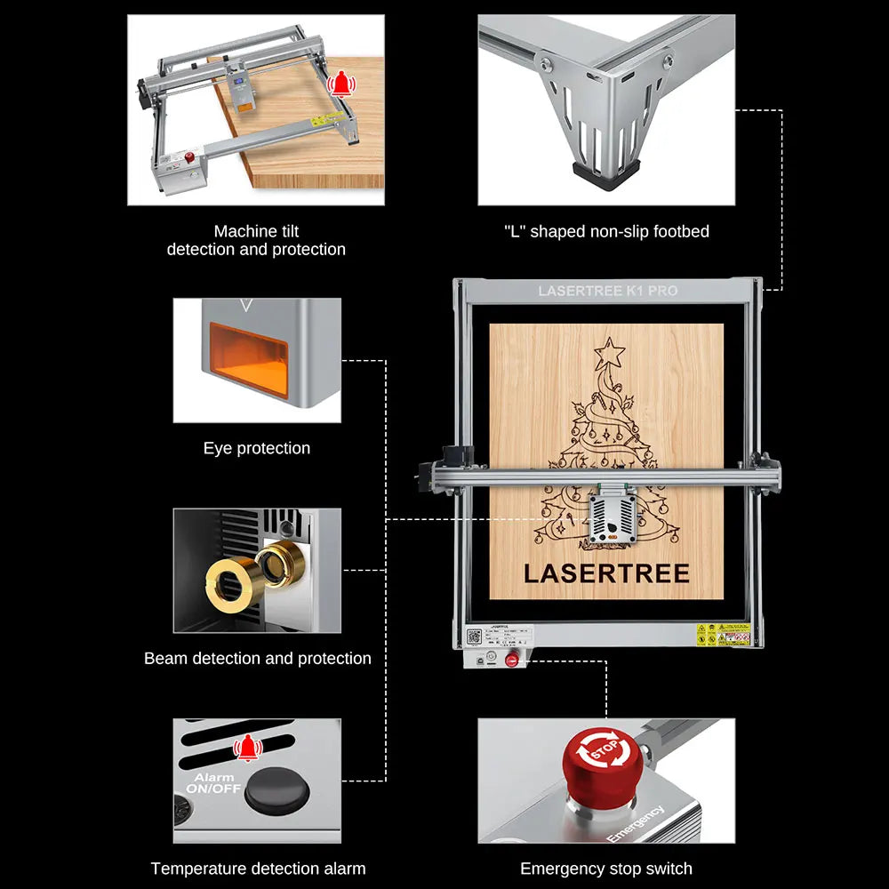 Laser Tree K1 Pro 30W 40W Engraver Cutter MDF 400x400mm