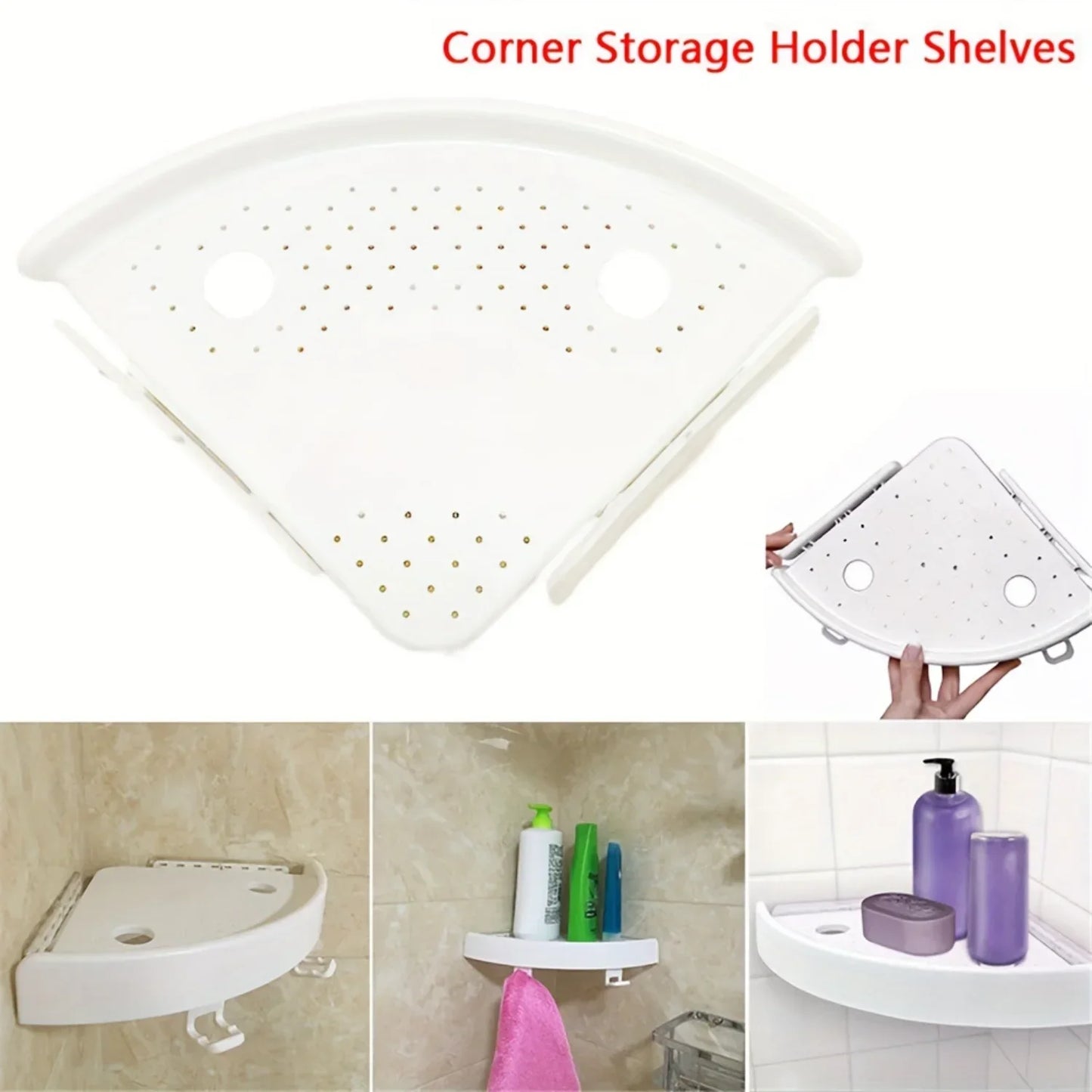 Bathroom Wall Corner Shelf Organizer for Kitchen Spaces