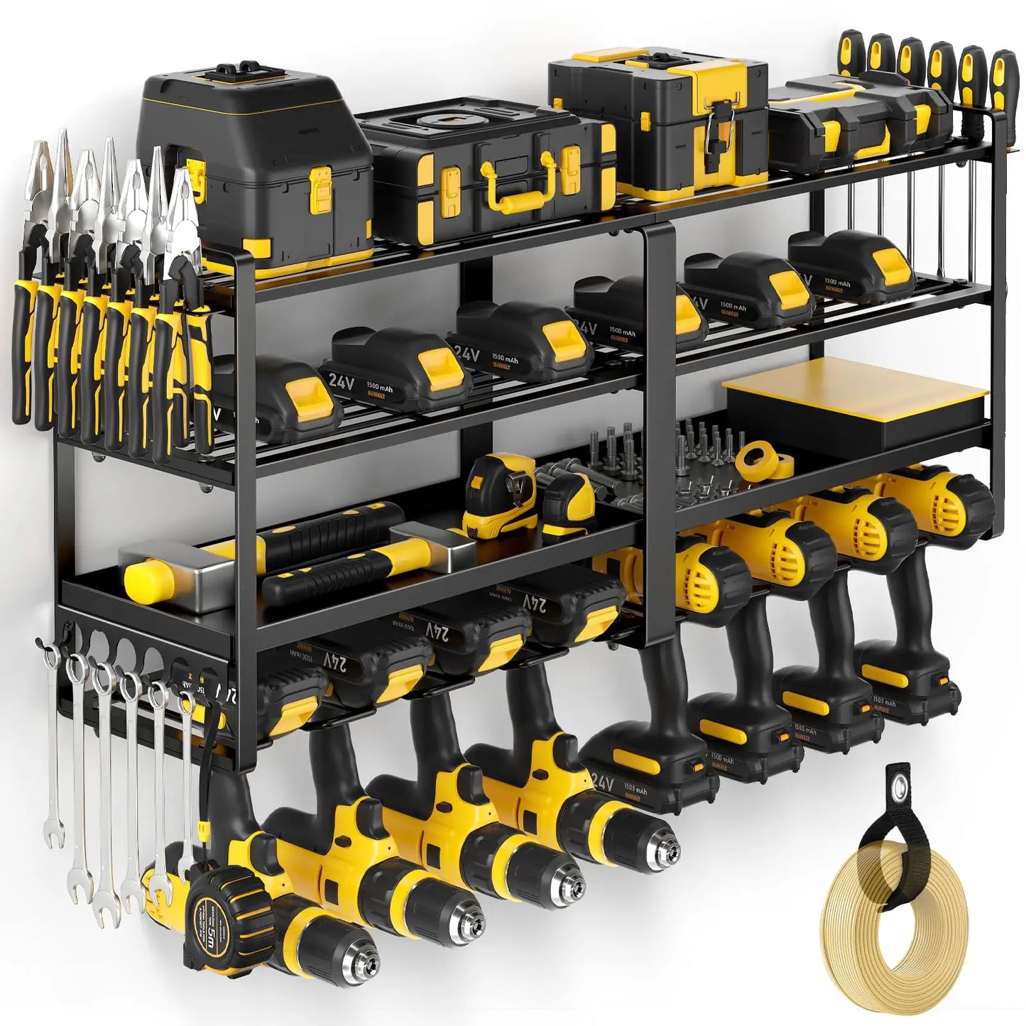 Power Tool Organizer Wall Mount Heavy Duty 4 Layer Rack