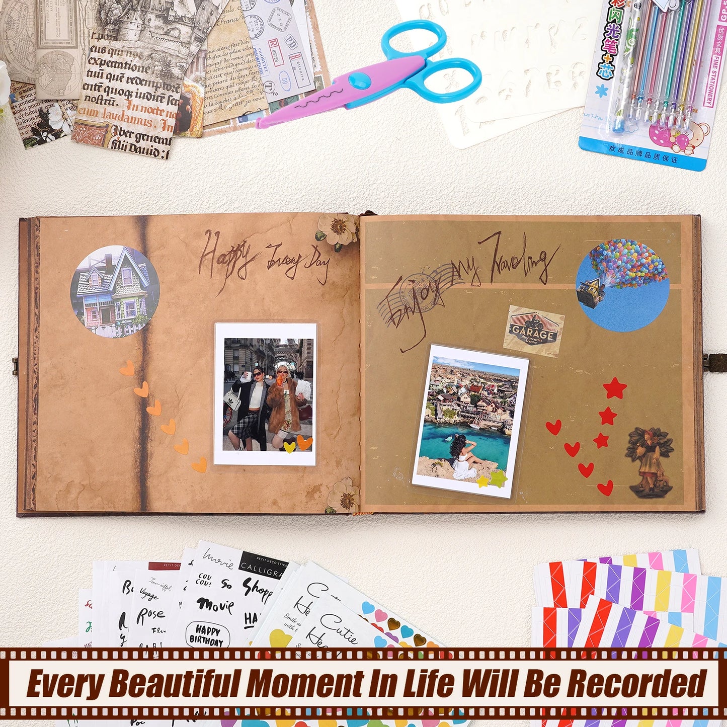 DIY Handmade Photo Album Scrapbook Our Adventure Book 146 Pages