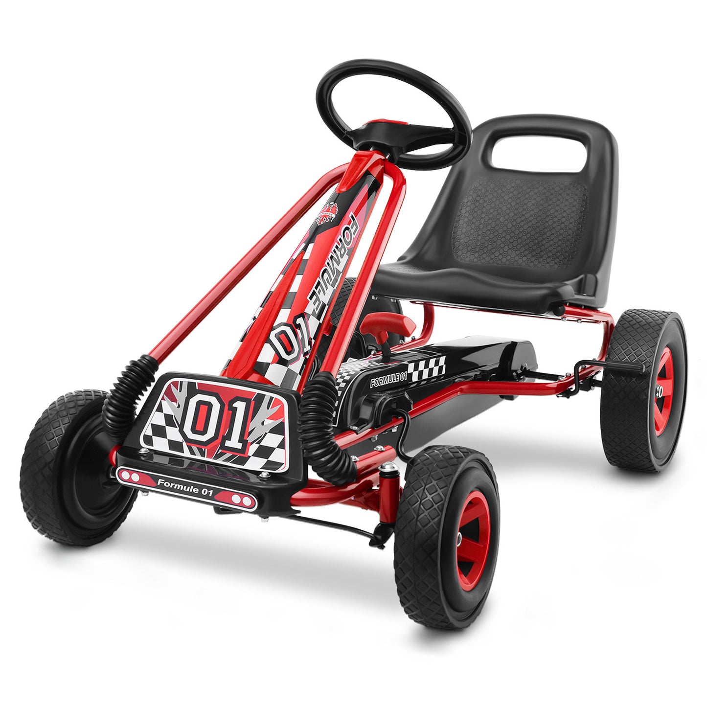 COSTWAY Kids Pedal Go Kart For 3-8 Years, Adjustable Seat
