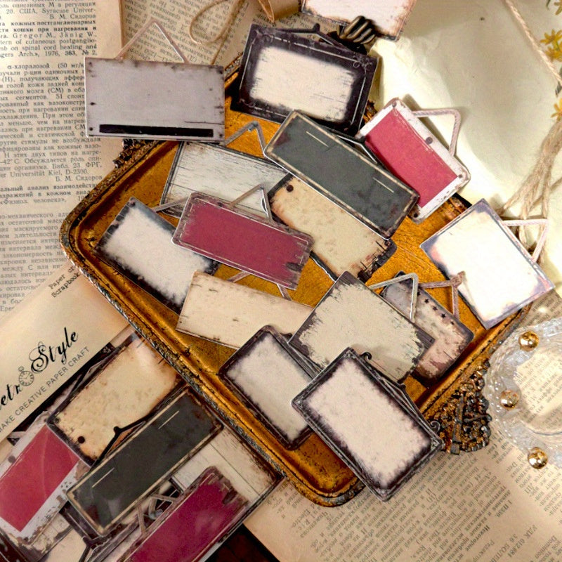Retro Label Card Sticker Set for Scrapbooks and DIY