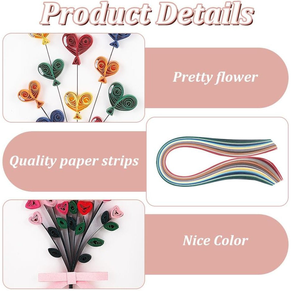 All In One Paper Quilling Kit With 36 Color Strips Tools