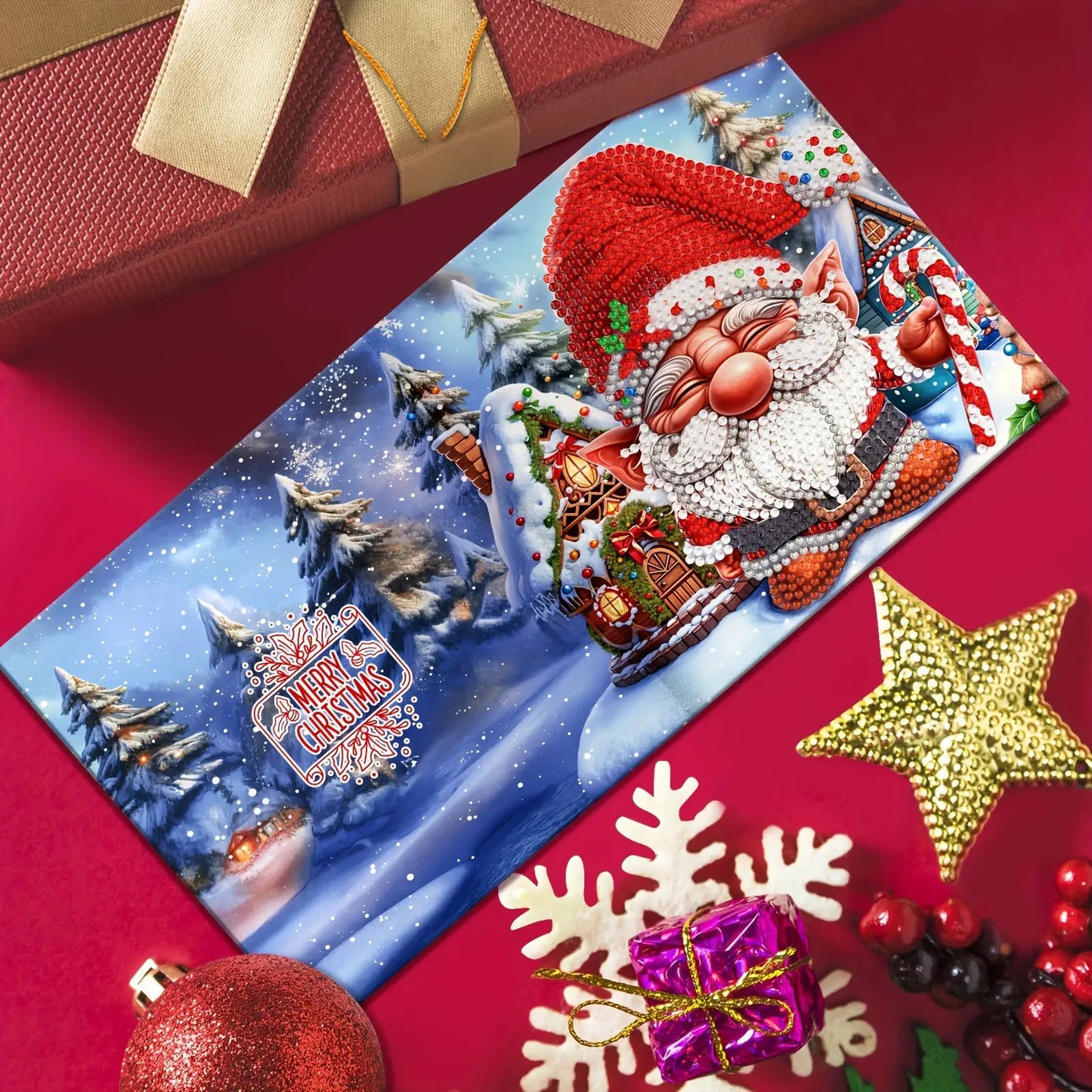 Diamond Painting Christmas Card Kit Santa And Snow Scenes