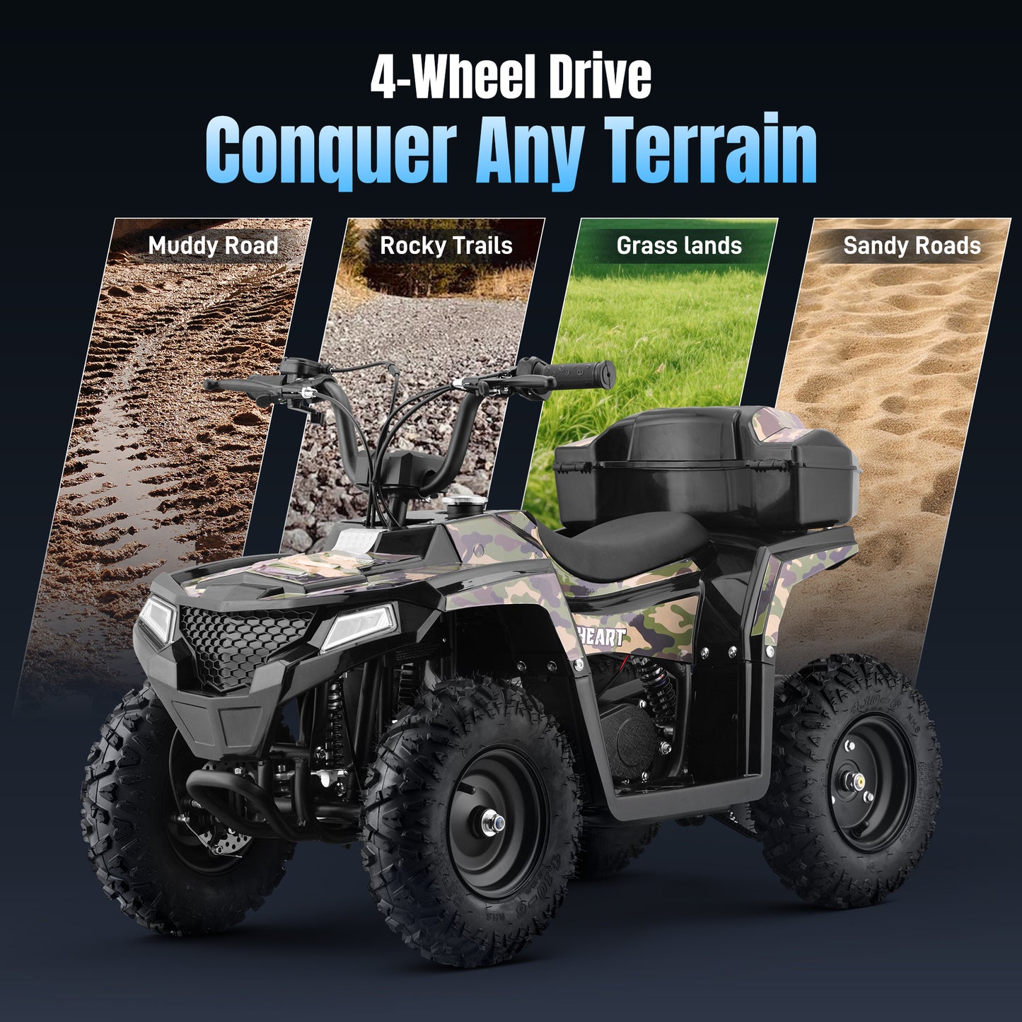 40CC 4-Stroke Kids Off-Road Quad Bike With Knobby Tires