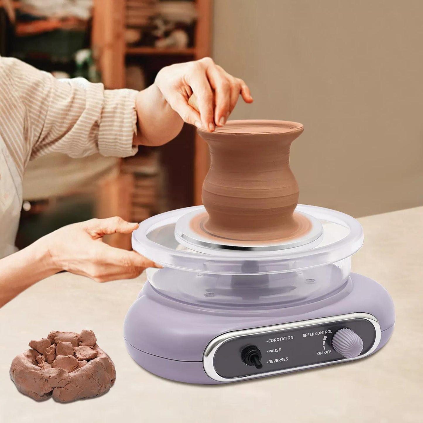 Electric Adjustable Speed Pottery Machine Mini Clay Kit