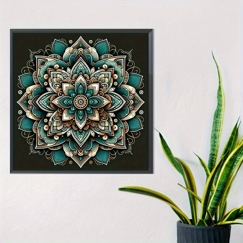 5D Round Diamond Painting Set Lotus Mandala Wall Decor