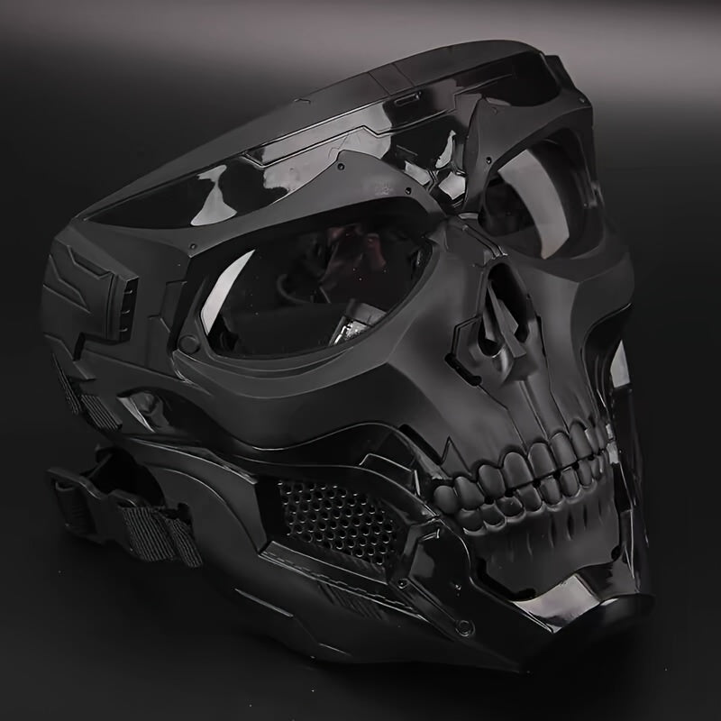 Adjustable Black Skull Mask Helmet Set for Cosplay Halloween