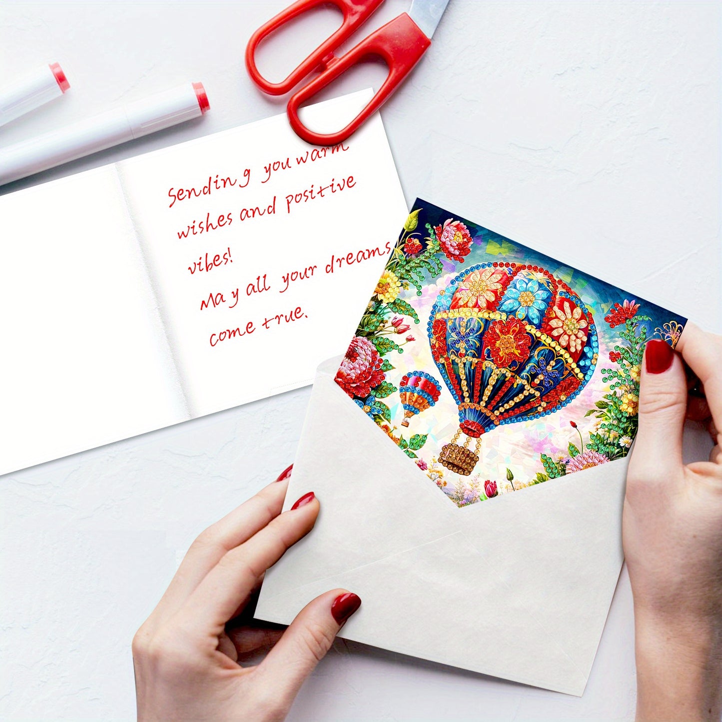 12Pcs DIY Diamond Art Greeting Card Set Floral Bloom