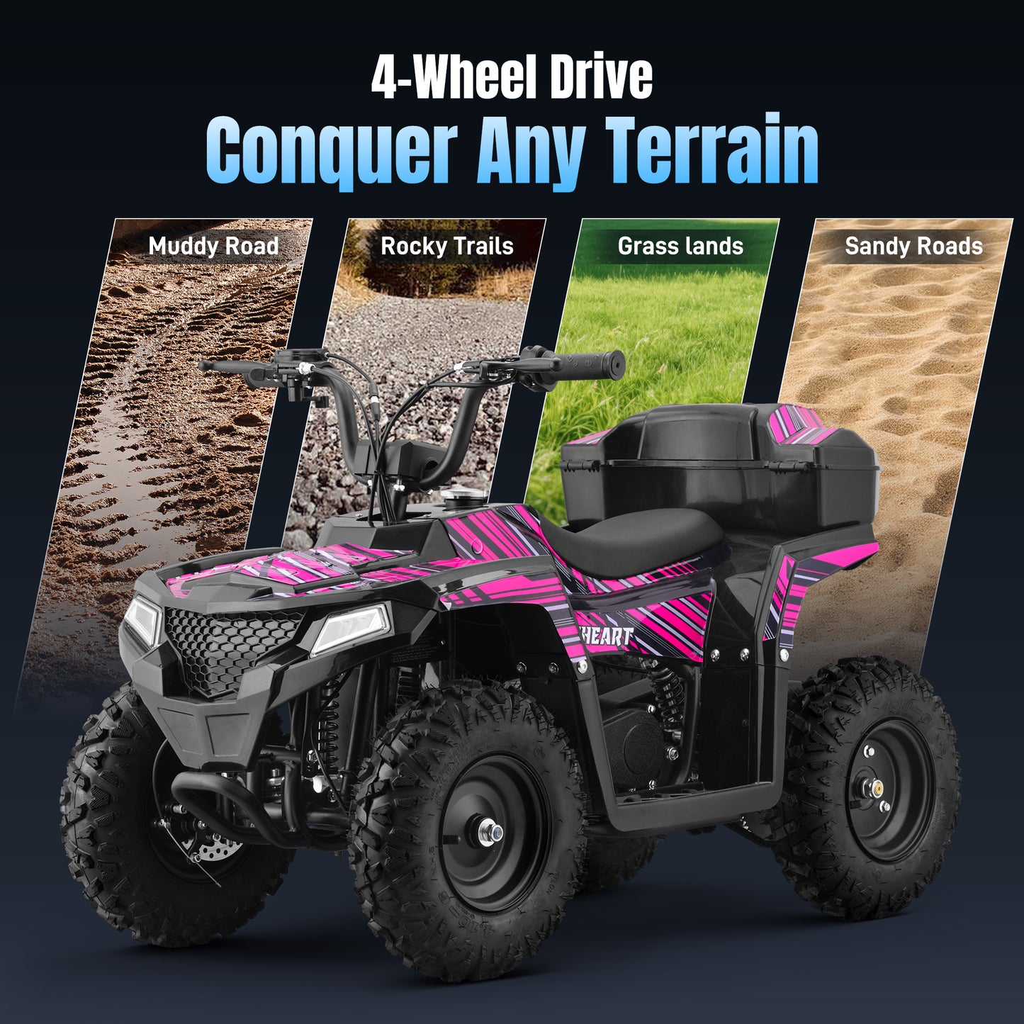 40CC 4-Stroke Kids Off-Road Quad Bike With Knobby Tires