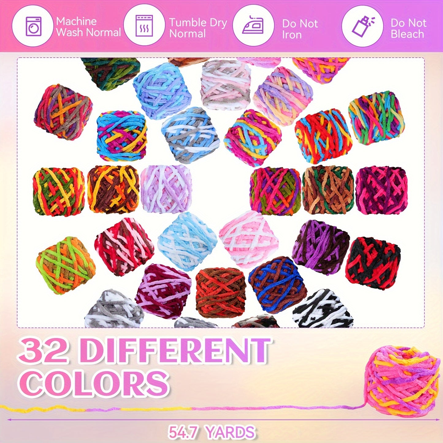 Chunky Chenille Yarn 1470 Yards Bulky Soft Velvet Crochet