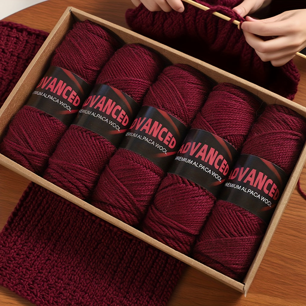 Soft Alpaca Wool Yarn 5 Balls Worsted Crochet Yarn Shawls