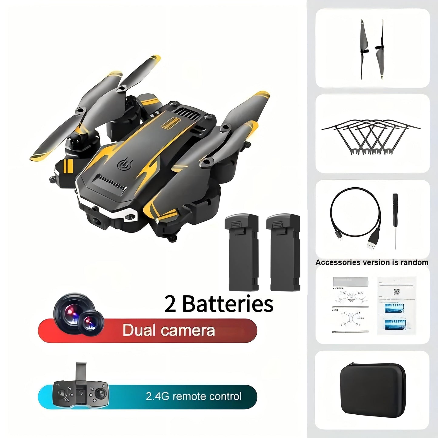 HD Dual Camera WiFi FPV Foldable Drone with 2 Batteries
