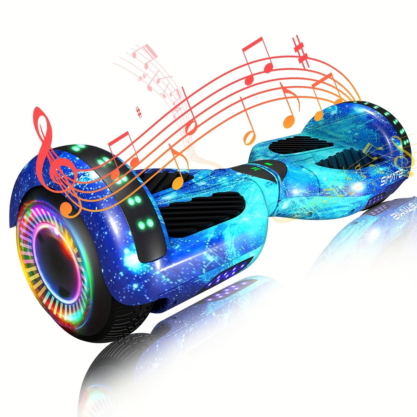 Simate 6.5 Inch Self Balancing Hoverboard Led Lights 7.5mph
