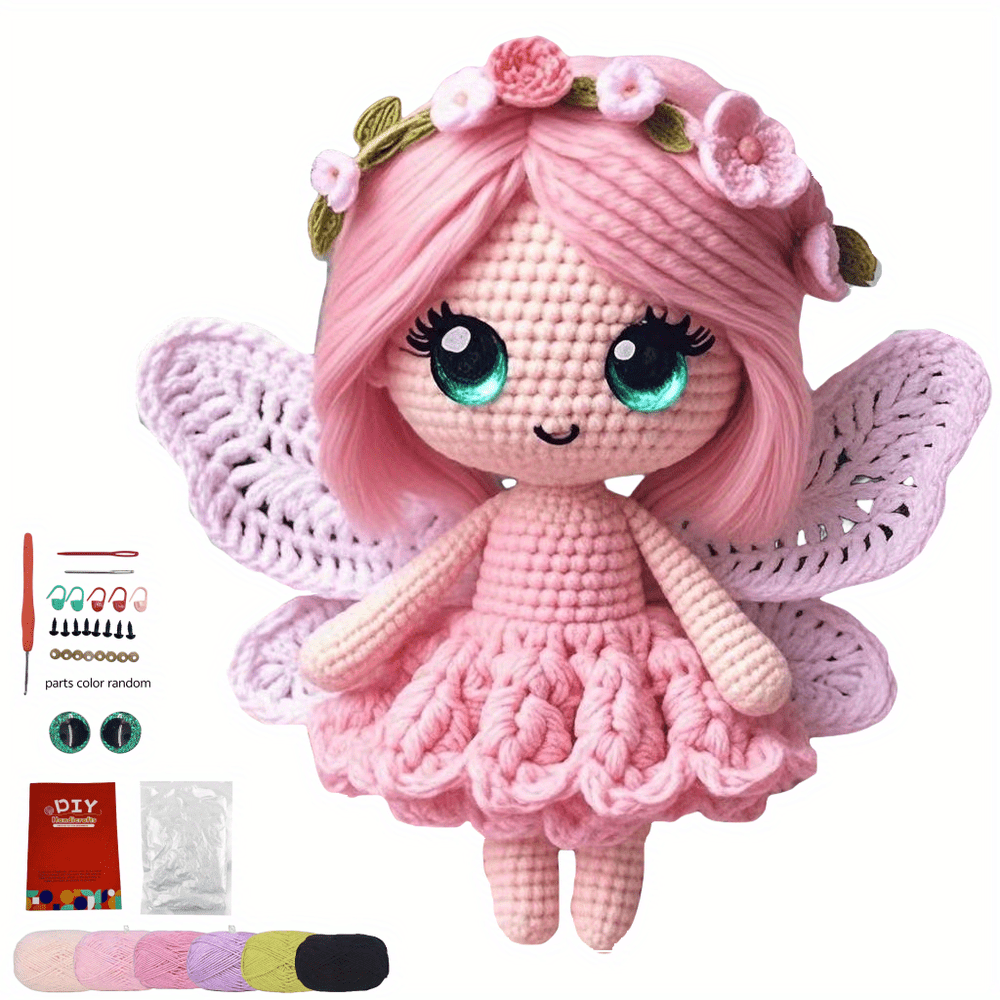 Butterfly Girl Crochet Doll Kit For Beginners Gift Set