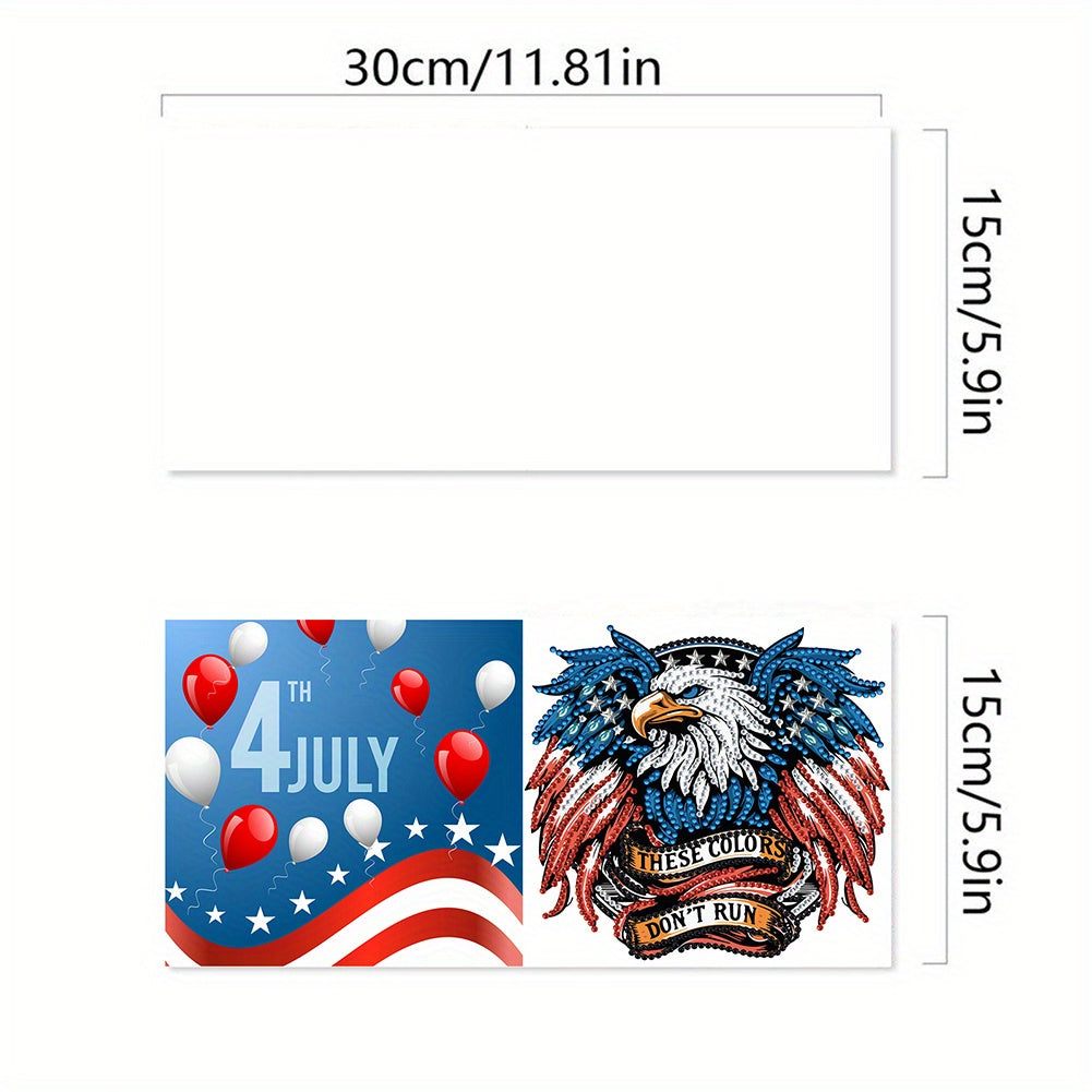 Diy Eagle Independence Day Diamond Painting Cards Kit
