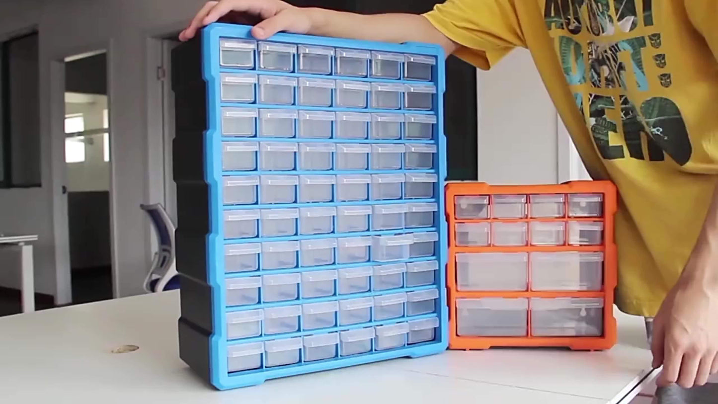 AIRAJ 39-Drawer Orange Wall Mount Storage Cabinet