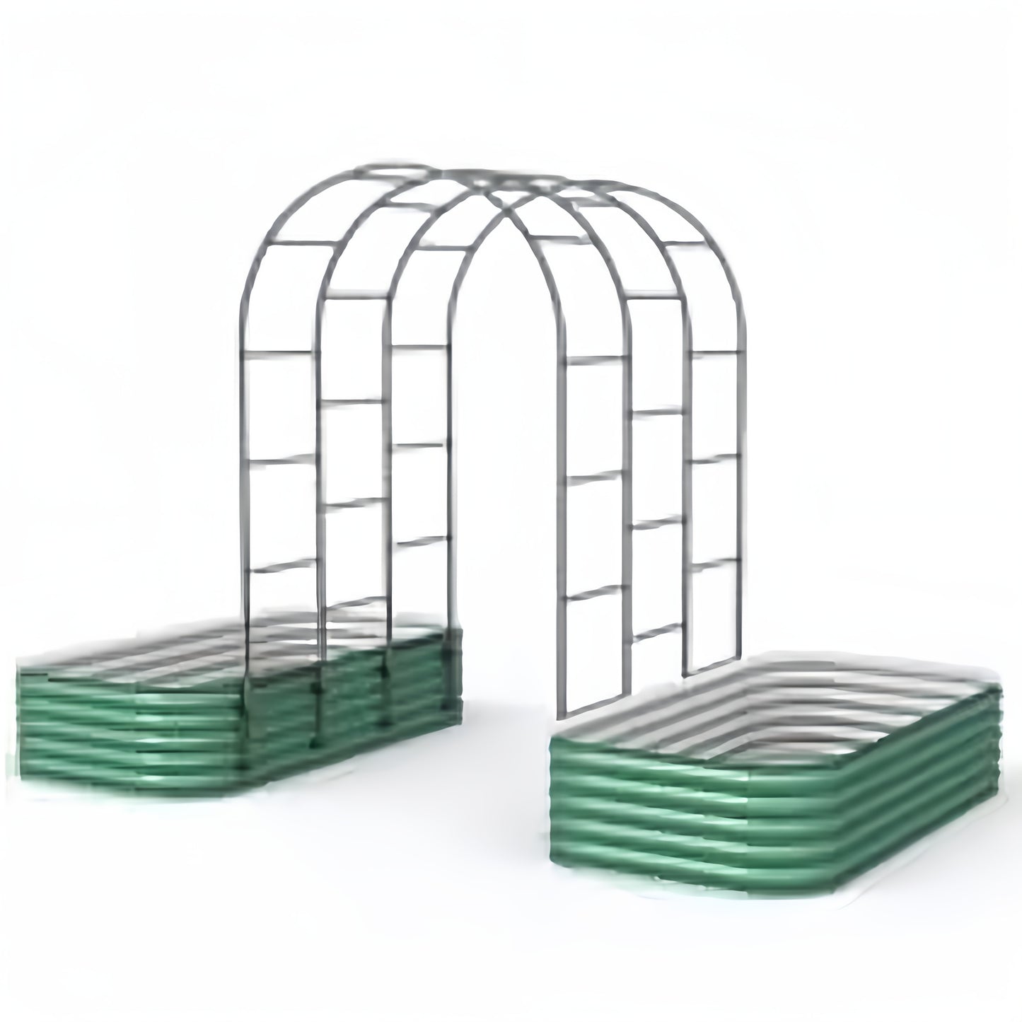 3 In 1 Galvanized Raised Garden Bed With Arched Trellis