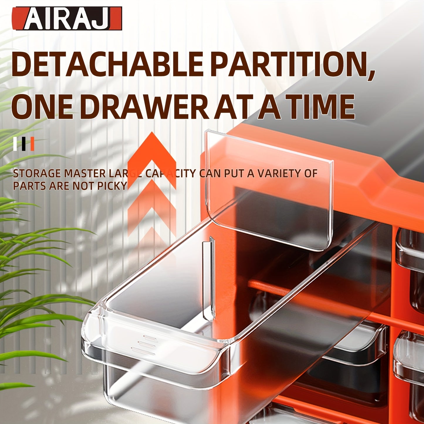 AIRAJ 39-Drawer Orange Wall Mount Storage Cabinet