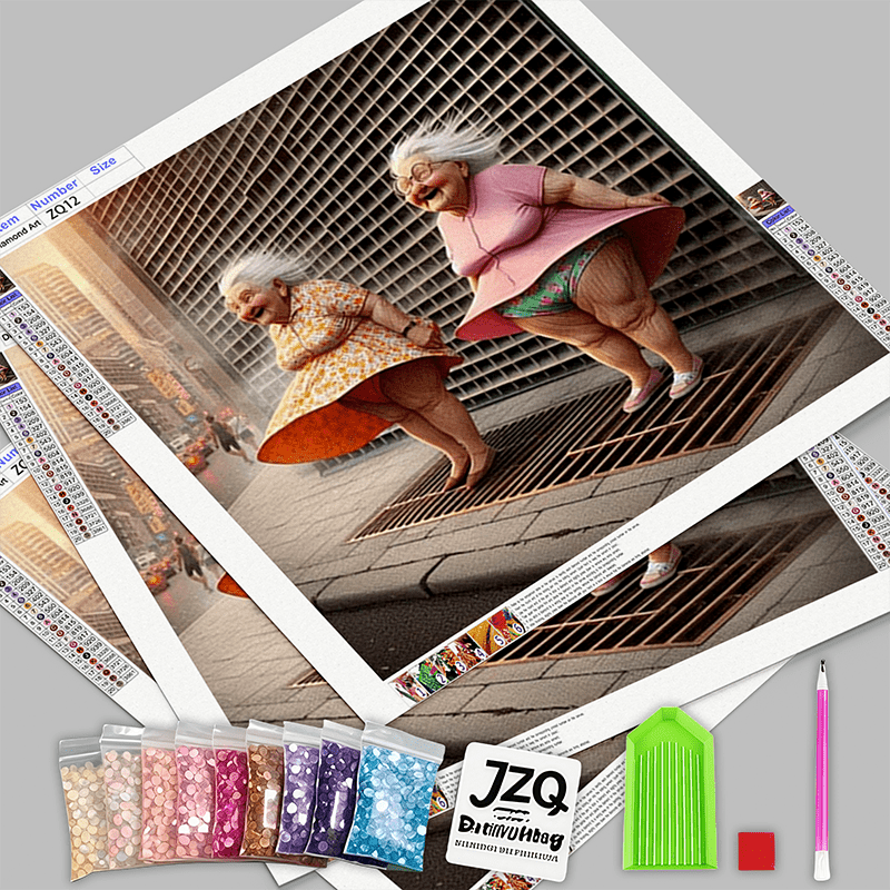 5D Diamond Painting Set DIY Happy Elderly Besties Wall Decor