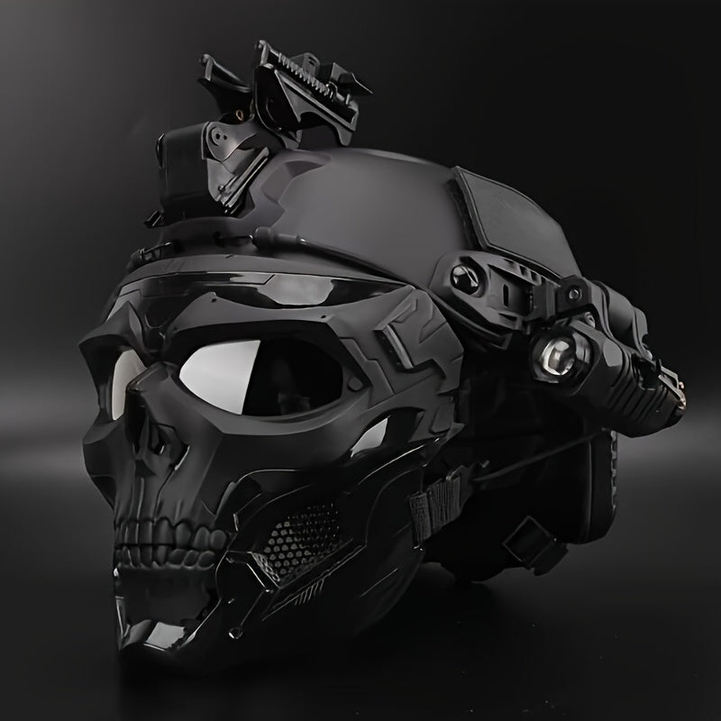 Adjustable Black Skull Mask Helmet Set for Cosplay Halloween