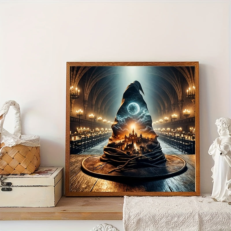 Round 5D Diamond Painting Kit With Frameless Canvas Decor