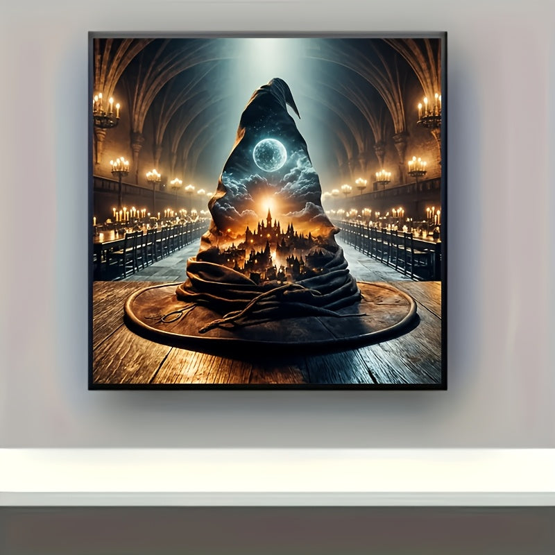 Round 5D Diamond Painting Kit With Frameless Canvas Decor
