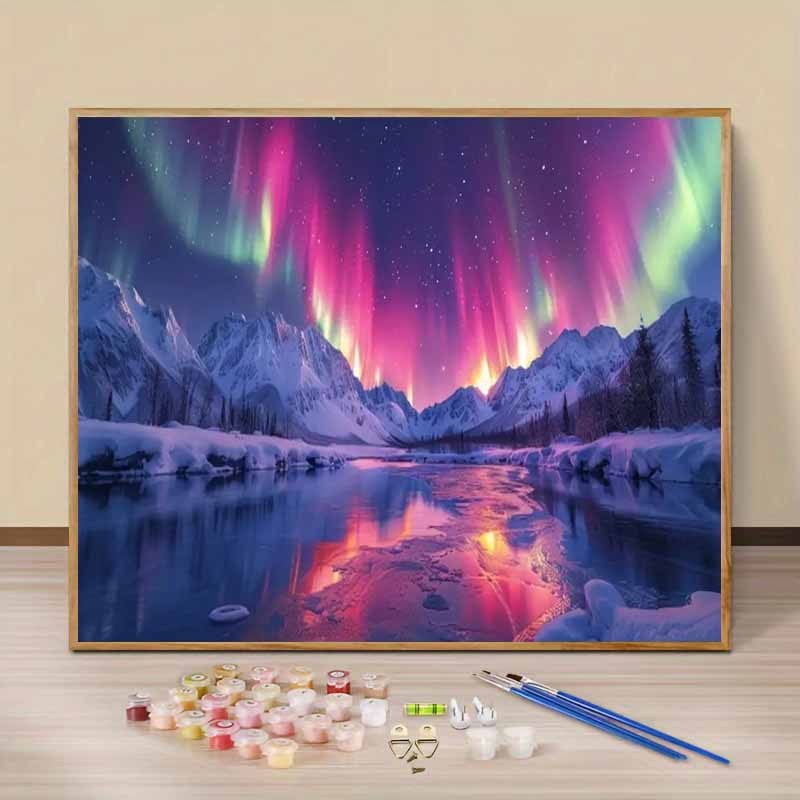 Adult Beginner Paint By Number Aurora Painting Kit DIY 16X20