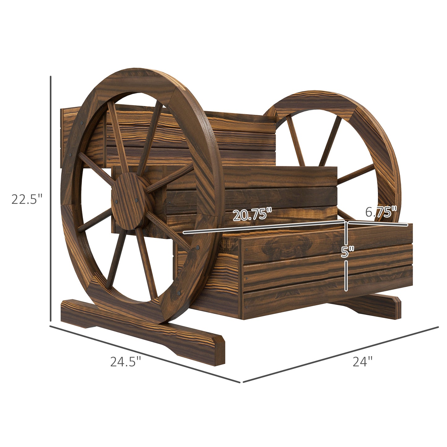 Outsunny 3 Tier Raised Garden Bed Wagon Planter Boxes