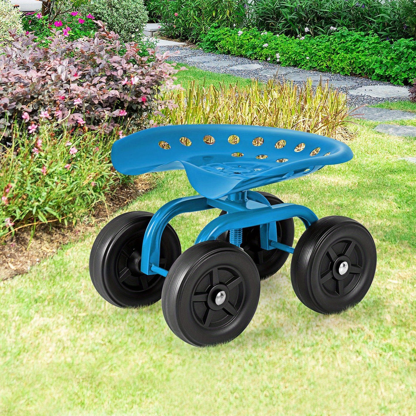 Costzon Heavy-Duty Garden Cart With Adjustable Swivel Seat