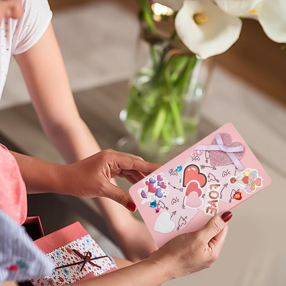 Valentine Card Making Kit With Envelopes And Ribbons