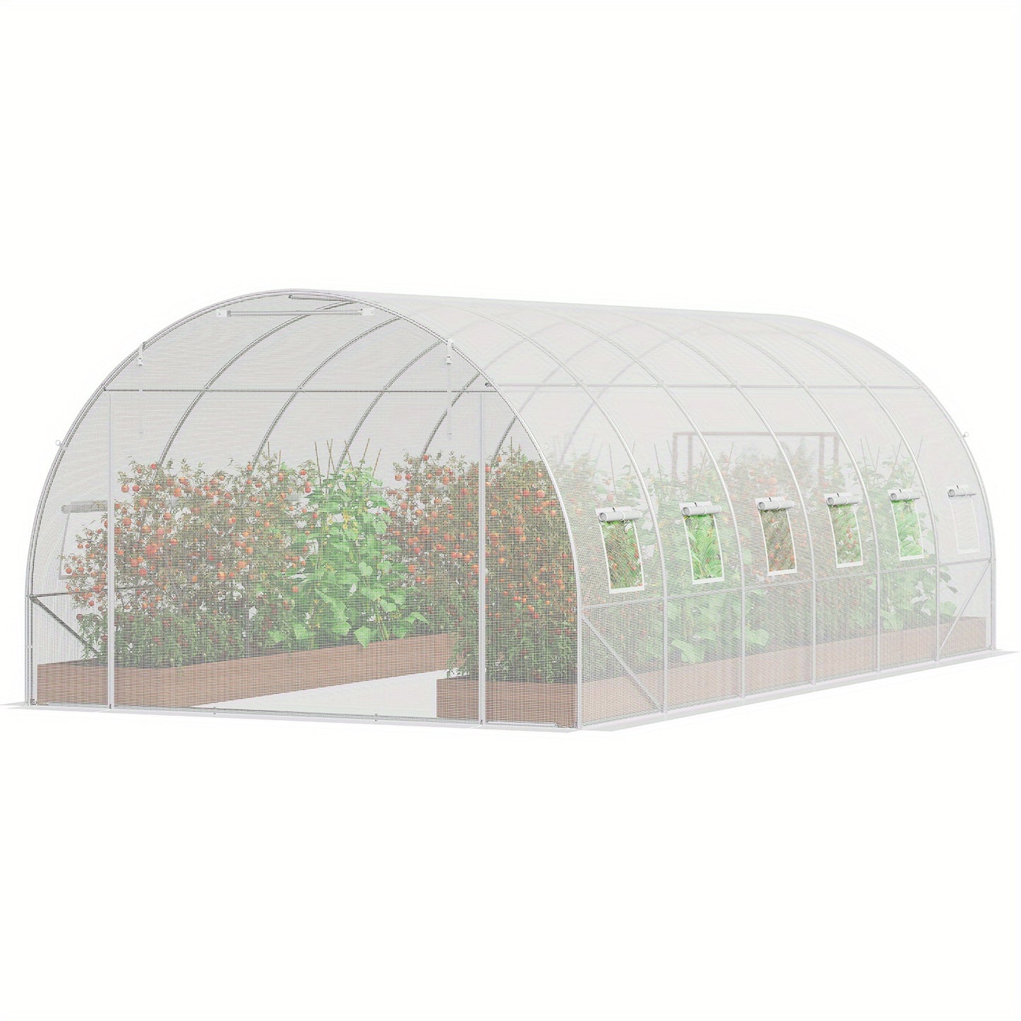 Happybuy Walk In Tunnel Greenhouse 19.4x9.7x6.5 Ft Outdoor