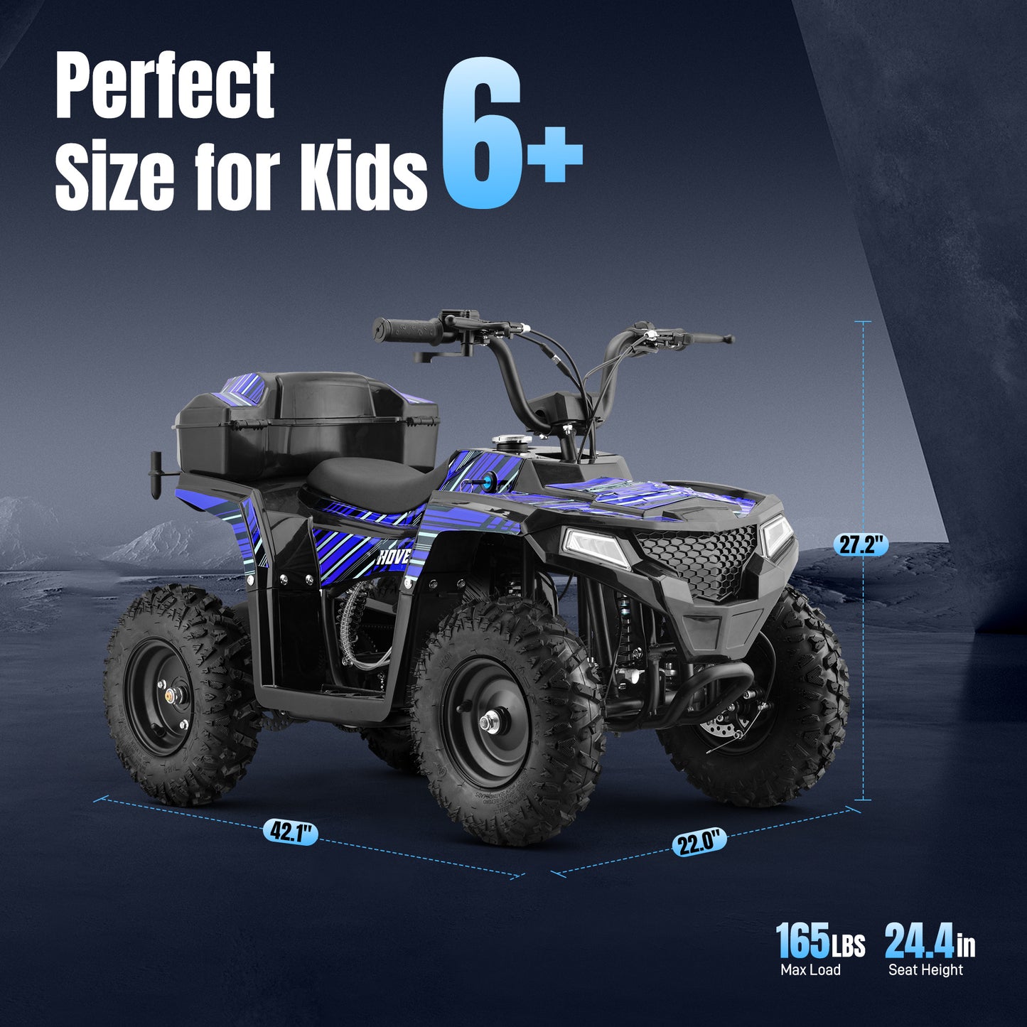40CC 4-Stroke Kids Off-Road Quad Bike With Knobby Tires