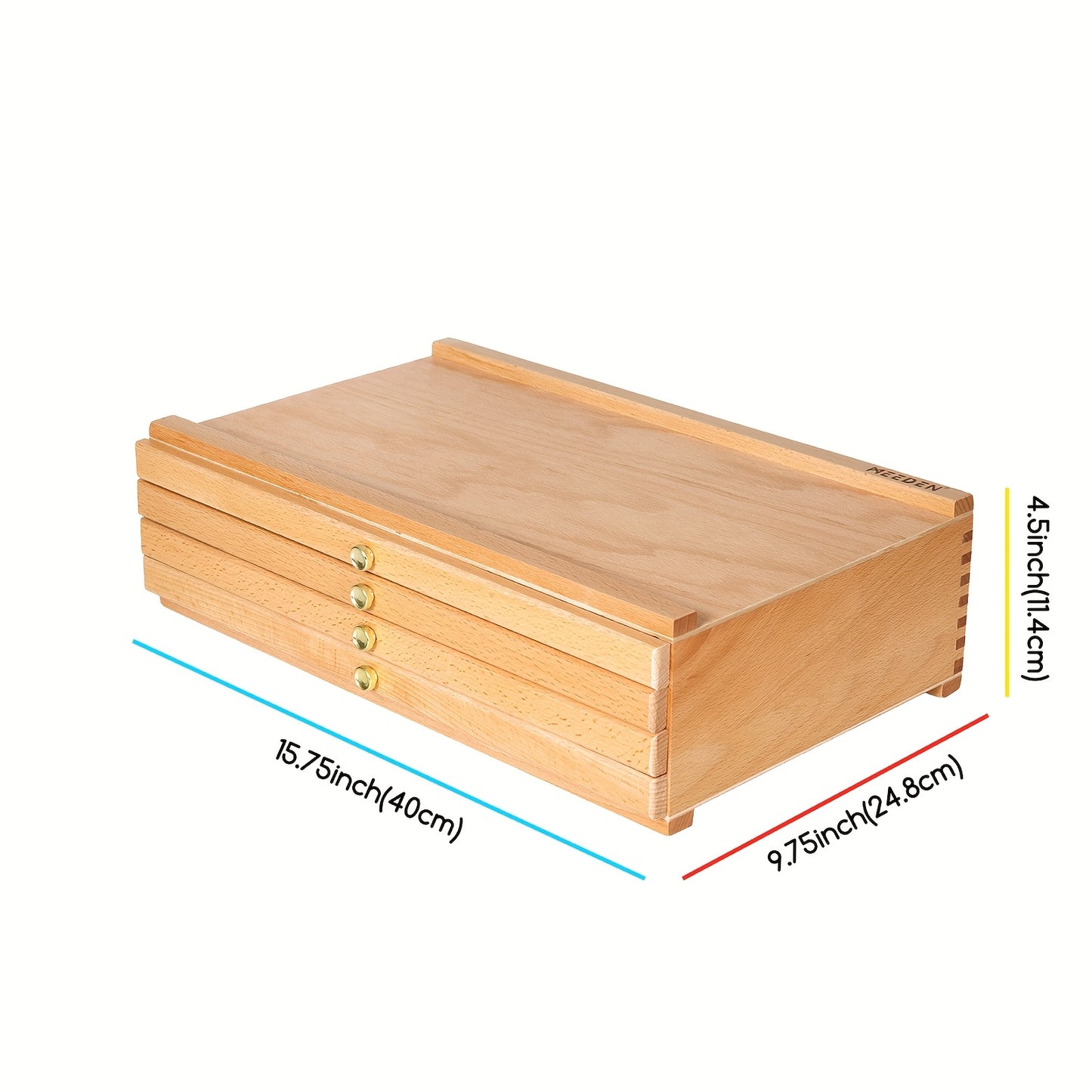 Meeden Wooden Artist Supply Box With Drawers For Tools