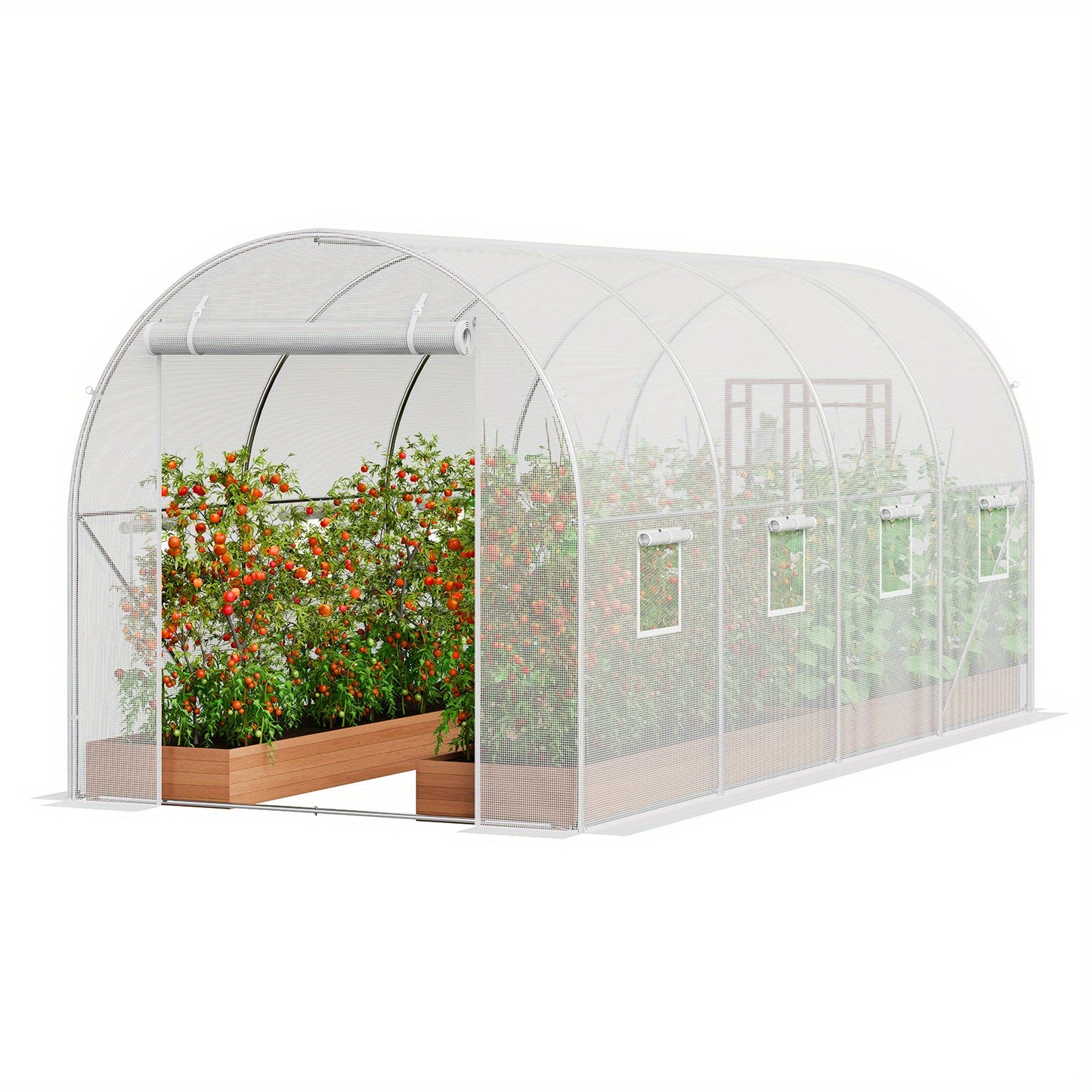 Happybuy Walk In Tunnel Greenhouse 19.4x9.7x6.5 Ft Outdoor