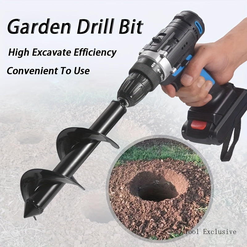 BODERI 2pcs Auger Drill Bit Garden Tool, 3/8 Hex Drive