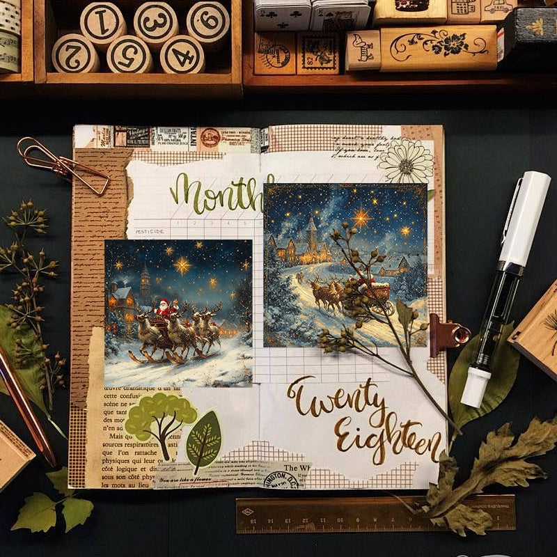 Christmas Village Scrapbook Paper Winter Night 36 Sheets