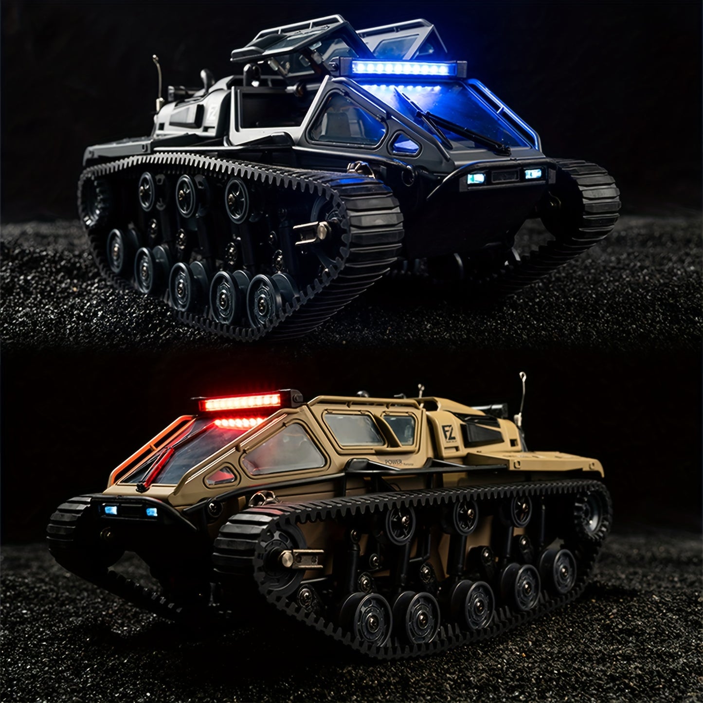 RC Tracked Tank Remote Control Offroad Car With LED Lights