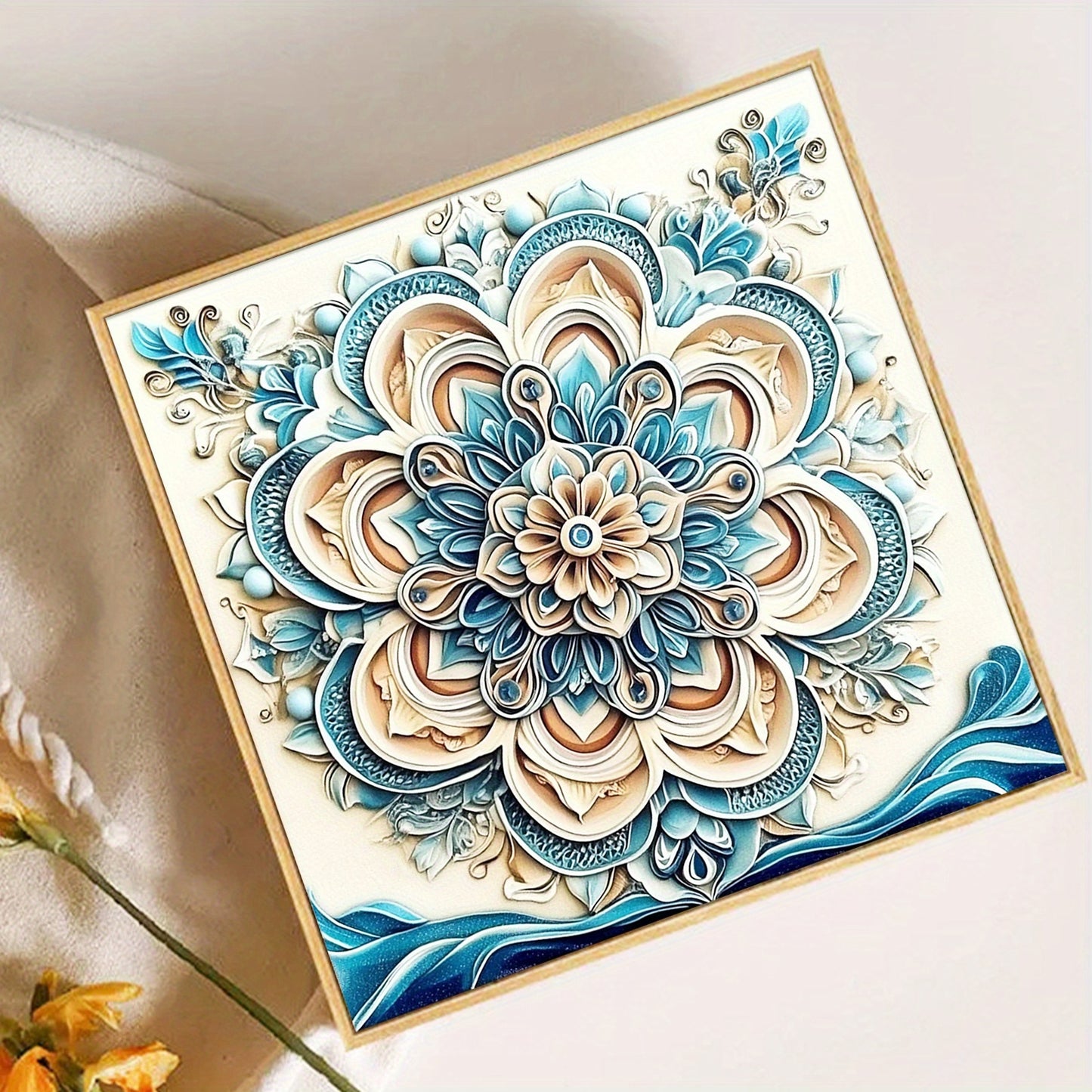 Paint By Numbers Kit For Adults 40x40cm Blue Flower