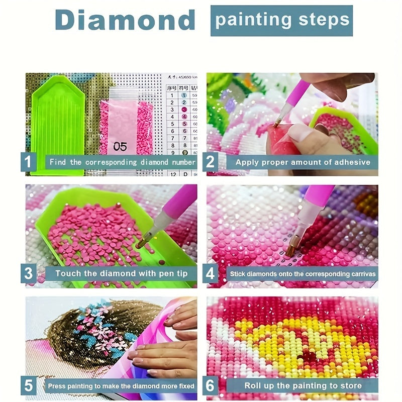 Diamond Art Painting Kit Round Mosaic Wall Decor Gift Set