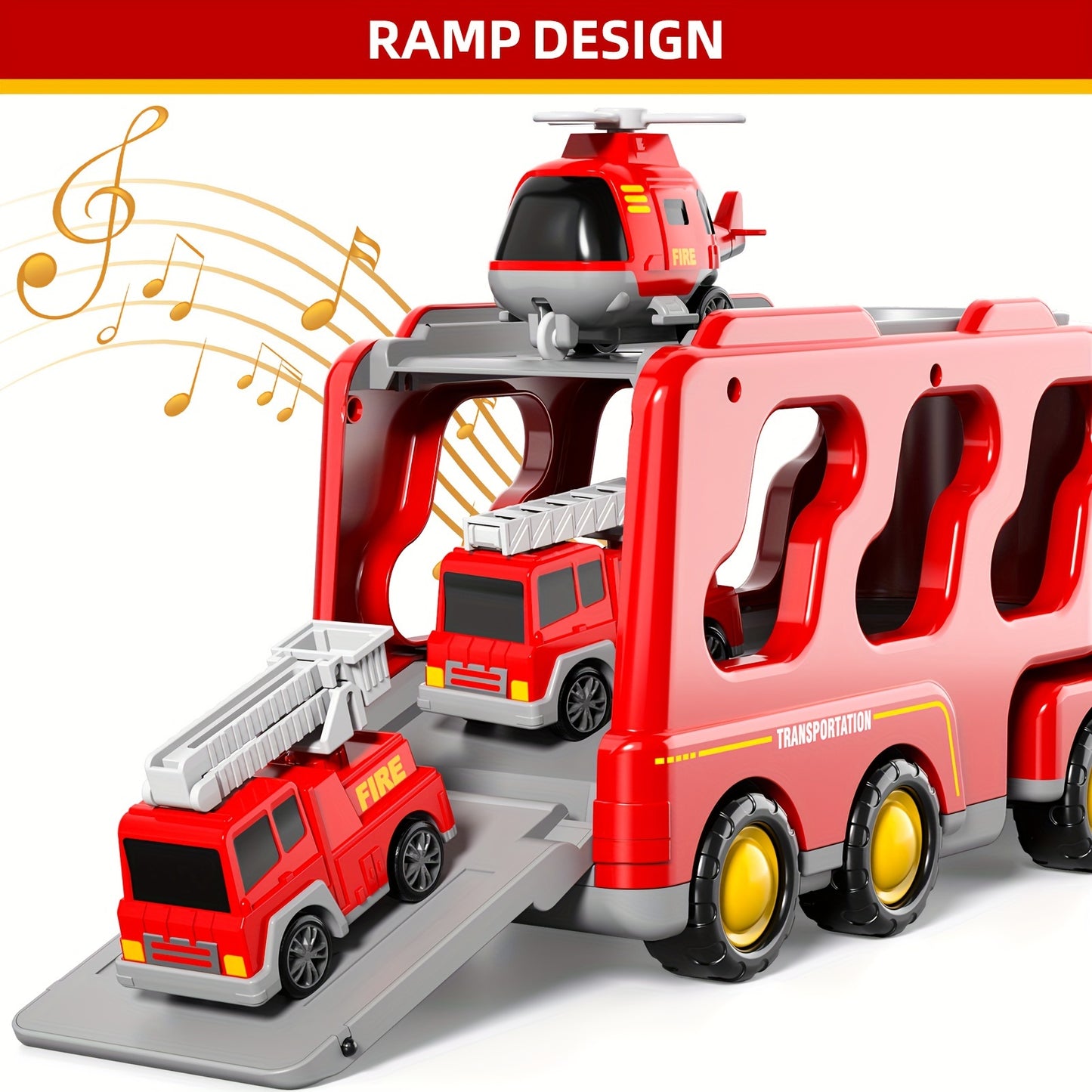 Fire Truck Toys For 3-5 Year Old Boys With Lights And Sounds