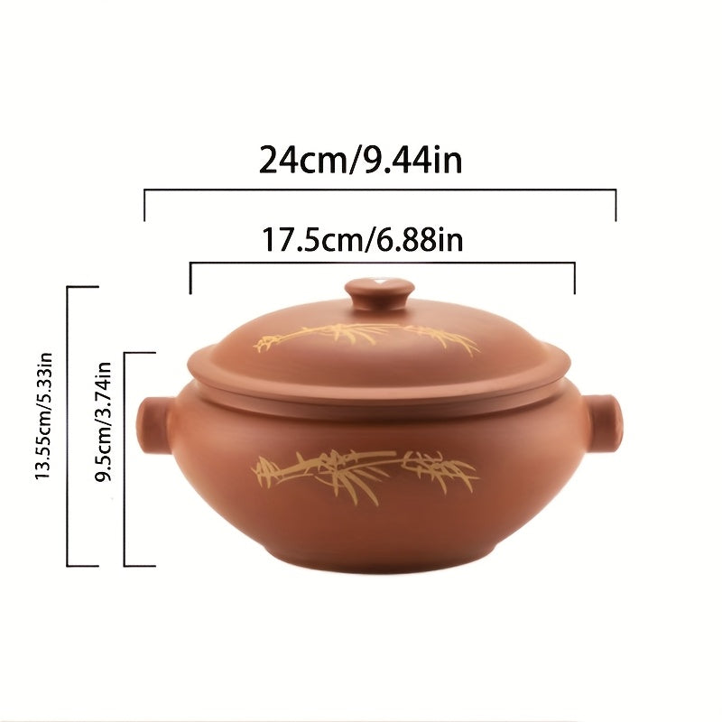 Traditional Clay Pot Stew Pan With Lid Nonstick Easy Clean