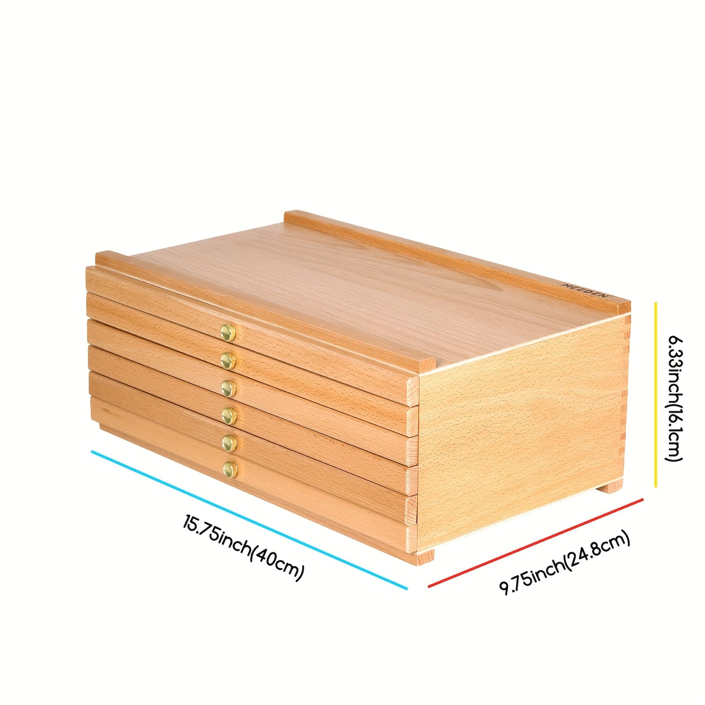 Meeden Wooden Artist Supply Box With Drawers For Tools