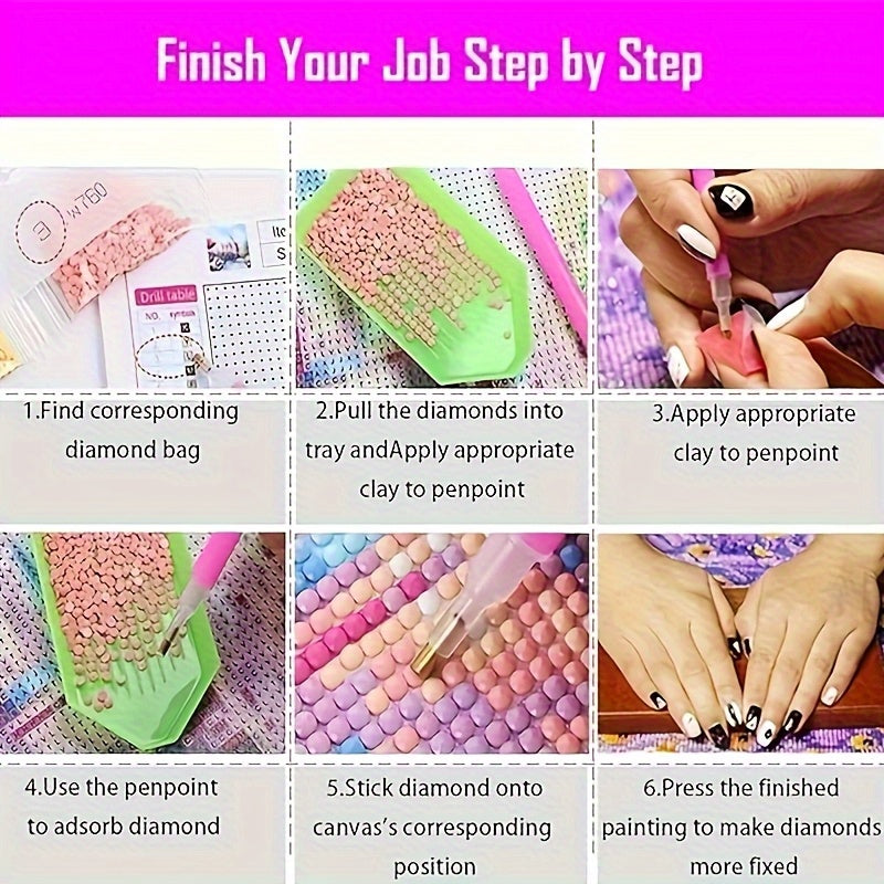 5D Diamond Painting Set Round Drill Apple Floral Landscape