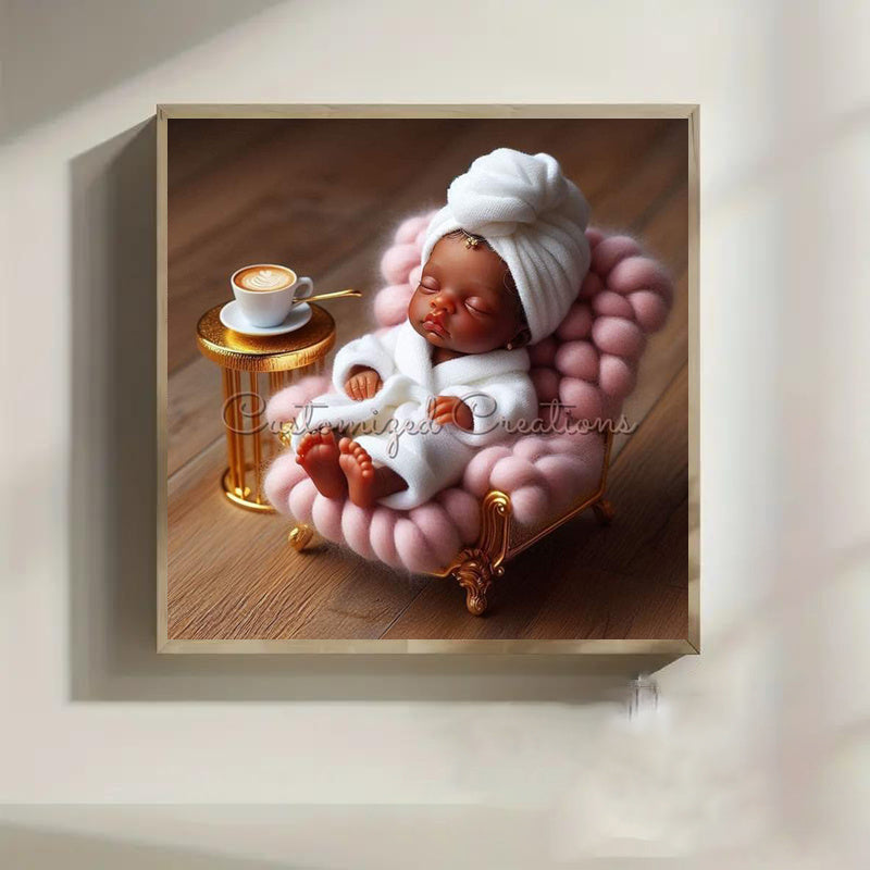 Diamond Art Painting Kit Round Mosaic Wall Art Frameless