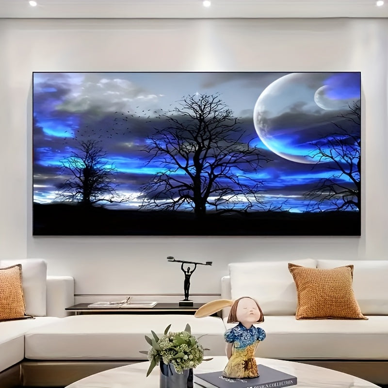 Moon Tree 5D Diamond Painting Kit Round Drill Wall Decor