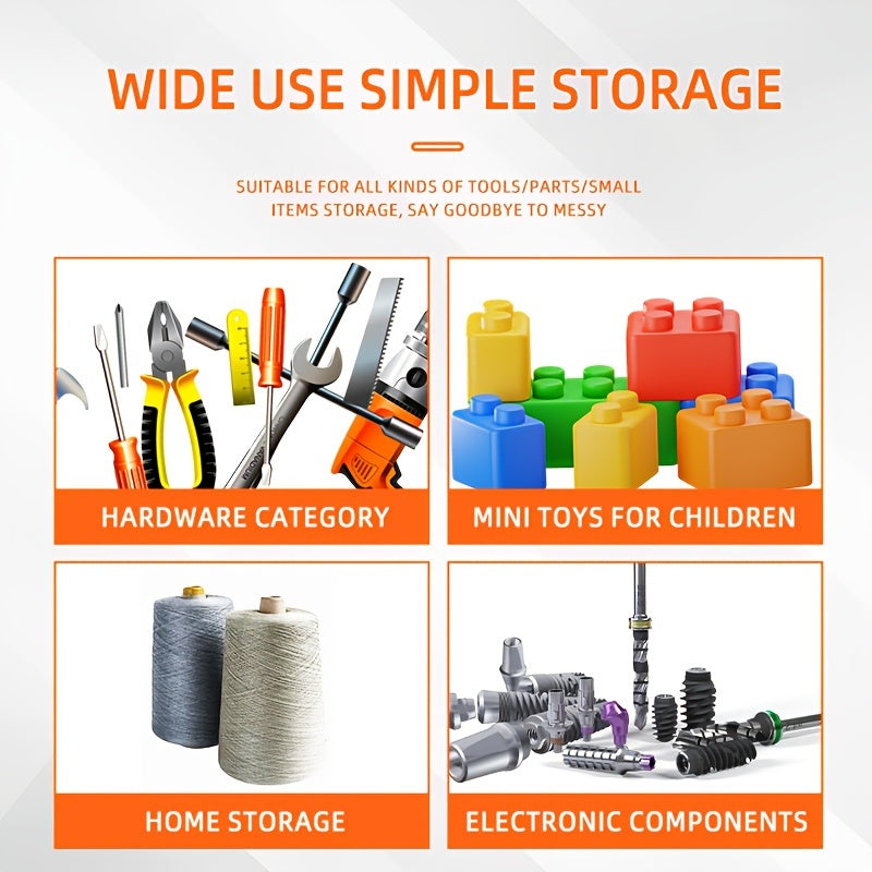 AIRAJ 39-Drawer Orange Plastic Storage Organizer Wall Mount