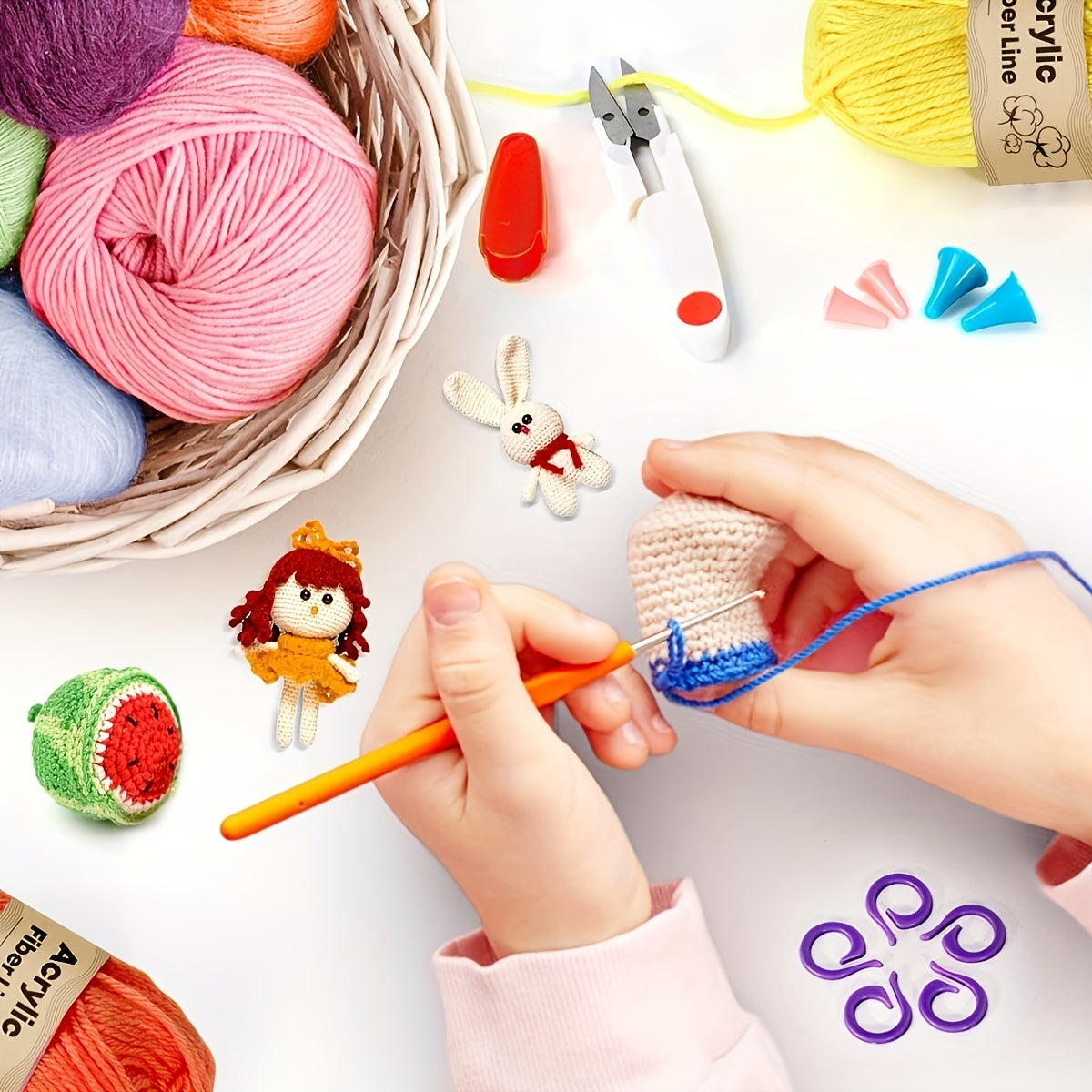 Beginner Crochet Set With Hook And Storage Bag For Adults