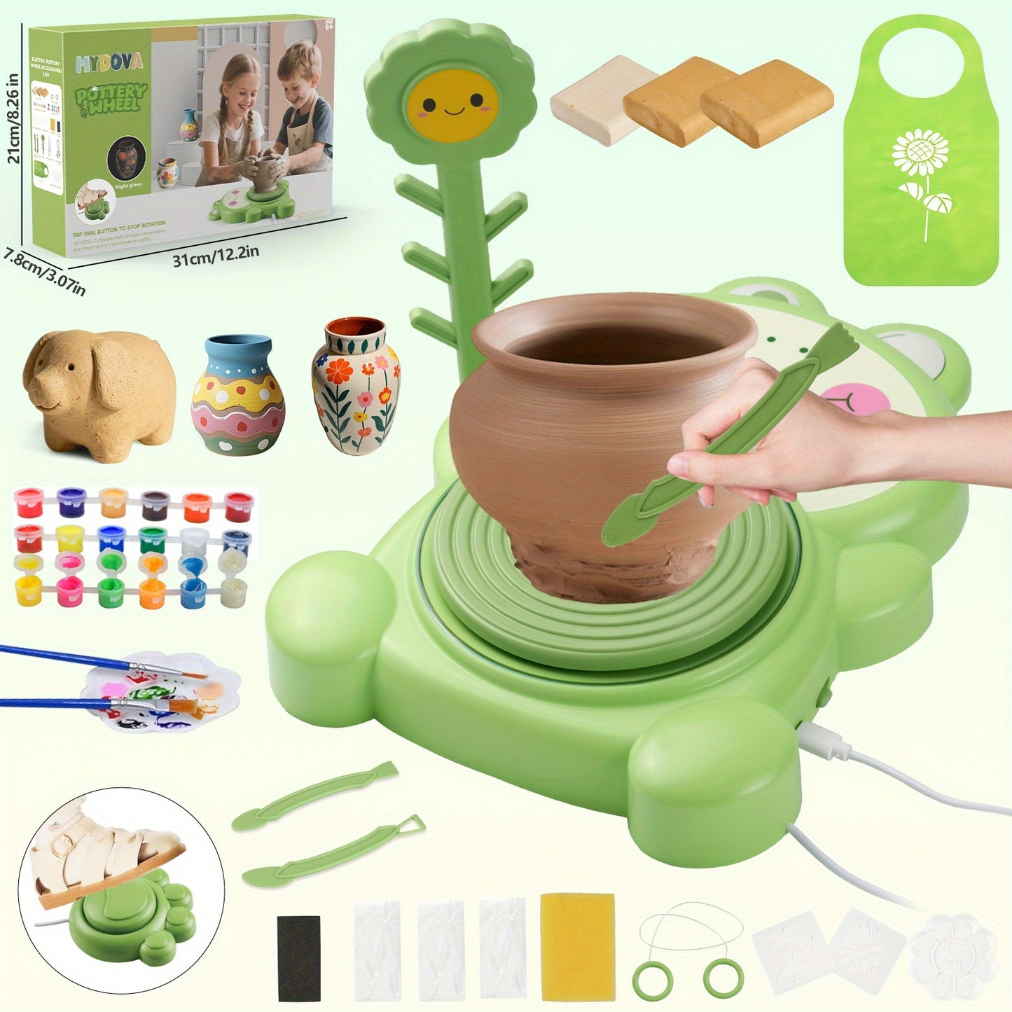 Frog Theme Pottery Wheel Kit For Kids Beginners Arts