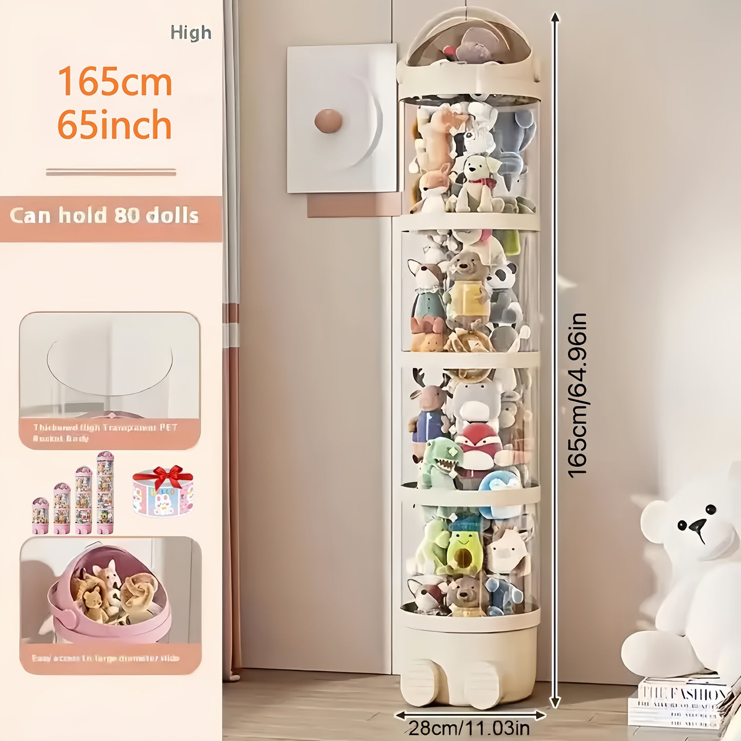 4-Tier Transparent Plastic Storage Organizer for Home